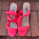 Trary Size 8 Pink Lace Up Gladiator Three Inch Block Heels Photo 8