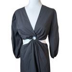 House of Harlow 1960 Black Cut Out O Ring Long Puff Sleeves Mini Dress Size Med Photo 2