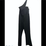 AQ/AQ  Black Sexy Pembroke Wide Leg Flared Jumpsuit Photo 3