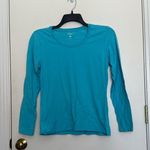 Hanes Women's Teal Long Sleeve Tee Photo 3