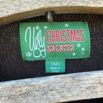 Ugly Christmas Sweater Tree Rex Dinosaur Fair Isle Black Green MEDIUM Photo 2