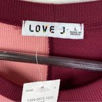 Love j Ribbed Embellished Bonita Crop T-shirt Color Block Maroon Pink Large Photo 8