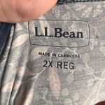 LL Bean Summer Knit Dress Midi Blue Floral Short Sleeve Faux Wrap Deep V Size 2X Photo 13