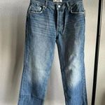 Free People ✨SALE  Maggie Dark Wash Mid-Rise Straight Leg Raw Hem Jeans 26 NWT Photo 5