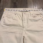 We The Free New NWOT People Mid Rise Jeans Ivory Sz 27 Raw Hem Edge Boho Button Photo 7