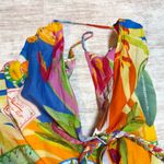 Farm Rio  Womens Large Cotton Summer Picnic Sleeveless V-neck Midi Dress Vacation Photo 6