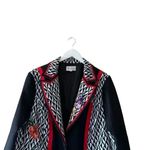 L'ATISTE  Black Ref Floral Blazer Collared neckline Long sleeves SZ 1X #2210 Photo 2