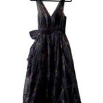 Cinq à Sept Cinq a sept maxi organza dress Bow size 6 black purple C0 Photo 3