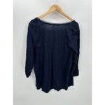 Lane Bryant  Shirt Women 22/24 Navy Blue NWT 1/2 Sleeve Cinch Cotton Casual Photo 1
