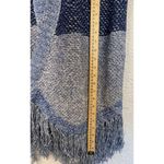 Lucky Brand NEW Womens Blue Striped Cardigan Sweater Wool Blend Fringe Hem Large Photo 2