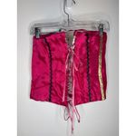 Handmade Vintage Satin Corset Top by Marilyn Cashin Pink Gold Lace Photo 1