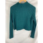 American Eagle  Soft Ribbed Mock Neck Crop Sweater Dark Green Size Small Photo 2
