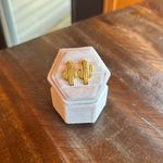 Western Gold Cactus Succulent Stud Earrings Photo 0