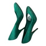 Frederick's of Hollywood  Green Suede Leather Pointed Toe Heel Pump Shoes Size 7.5 Photo 6