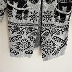 Elephant Cardigan ‎Pattern Sweater Size S Gray Knit Folklore Hippie Boho Photo 5