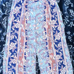 Gypsies & Moondust  Floral Print Wide-Leg Capri Pants Soft Blue Photo 0