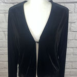 My Michelle  Black Velvet Long Sleeve Fringe Evening Dressy Goth Cardigan Large Photo 0