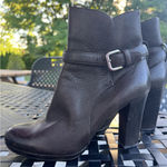 Prada Womens  Brown Leather‎ Ankle Boots with Buckle Detail size 8.5 8 1/2 Photo 0