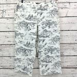 Herman Geist  Toile Print Cropped 100% Cotton Pants Trouser Black White [Size 12] Photo 0