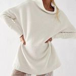 Free People Size S Mock Neck Ottoman Slouchy Tunic Sweater Top Ivory Photo 0