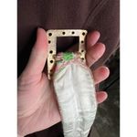 cinch belt embroidered goltone clasp floral pink green hippy Photo 9