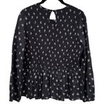 Marine layer  Gabrielle Smock Top in Black Modern Ditsy Bohemian Babydoll L Photo 6