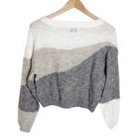 Old Navy Airy Sheer Boat-Neck Wool Blend Sweater neutral wave print size S Photo 1