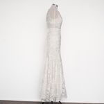 Adrianna Papell - Gold-Edged Lace Mermaid Gown Photo 4