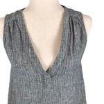 Marine layer  Tory gray pinstripe V-neck linen blend tank top S Photo 5
