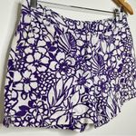 New York And Company  Linen Blend Tropical Floral Shorts Women’s Sz 2 Purple White Photo 1