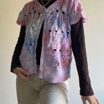 Dress Barn Pastel Tie Dye Crochet Knit Cardigan Photo 0