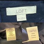 Loft  navy pencil skirt exposed zipper back Photo 2