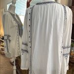 Raj Navy Blue and White Embroidered Tunic with Mandarin Collar Photo 5