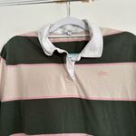 Vans Sz: S Cream Tyme Green White Pink Striped Long Sleeve Rugby Polo Top. Photo 9