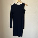 LNA  black ribbed cutout shoulder long sleeve dress Photo 9