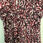Rebecca Minkoff Tasha Abstract-Print Dress Red Black & White 6 EUC Tie Open Back Photo 6