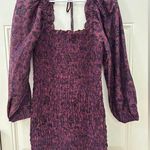 Free People NWOT Mini Dress Women’s Small Plum Floral Print Smock It to Me Photo 0