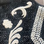 Lucky Brand Twill Embroidered Oversized Boho Black White Sweater Sz Small NWOT Photo 13