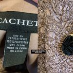 CACHET TAUPE & BLACK CRINKLED COCKTAIL TOP W/SEQUINS AND BLACK ROSETTE (3X) Brown Photo 9