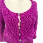 Free People Purple Taf Cable Knit Cardigan Sweater Size XS Photo 2