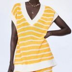 ZARA Womens V-Neck Striped Oversized Knitted Vest Yellow Size Medium Photo 0