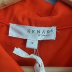 Kenar  Women's Red Sleeveless Sheer Button Down Top Size 1X Photo 3