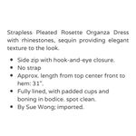 Sue Wong  NWT Strapless Pleated Organza Embellished Cocktail Dress Size 2 Photo 11