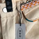 Cider  new cream wide leg embroidered jeans festival concert fall size‎ small NWT Photo 1