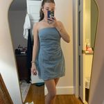 ASTR  Strapless Light wash denim Dress Photo 2
