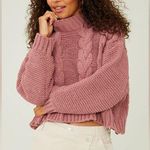 Altar'd State NWT Altar State Nostalgia Rose Pink Cropped Sweater Size S Boxy Fit Photo 0