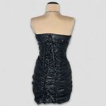 Forever 21 Black Faux Leather Lace Up Corset Mini Dress S Photo 3