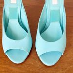 Moschino x Barbie • turquoise stiletto mules heels sandals peep toe Photo 3