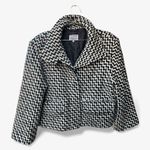 Vintage 80s Luciano Soprani Italian Wool Tweed Black White Short Coat 44/8 Photo 1