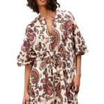ZARA Paisley Print Lace Up Waist Shirt Dress For Women Chic Retro Size Medium Photo 0